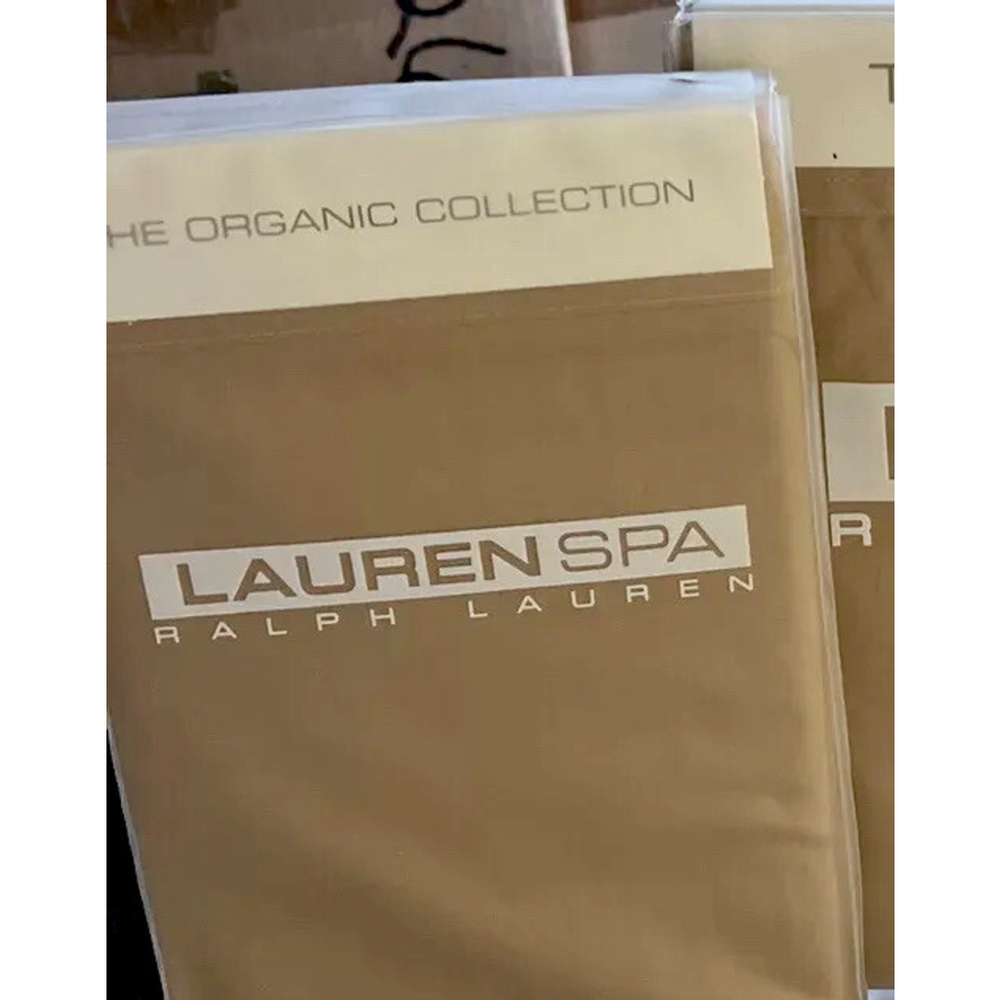 Ralph Lauren Spa Organic Cotton 2 Standard Pillowcases Ochre Gold New